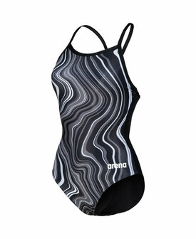 Arena W Swimsuit Lightdrop Back Marbled black-blackmulti 38