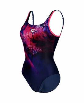 Arena W Swimsuit U Back Placement B navy-rose-multi 42